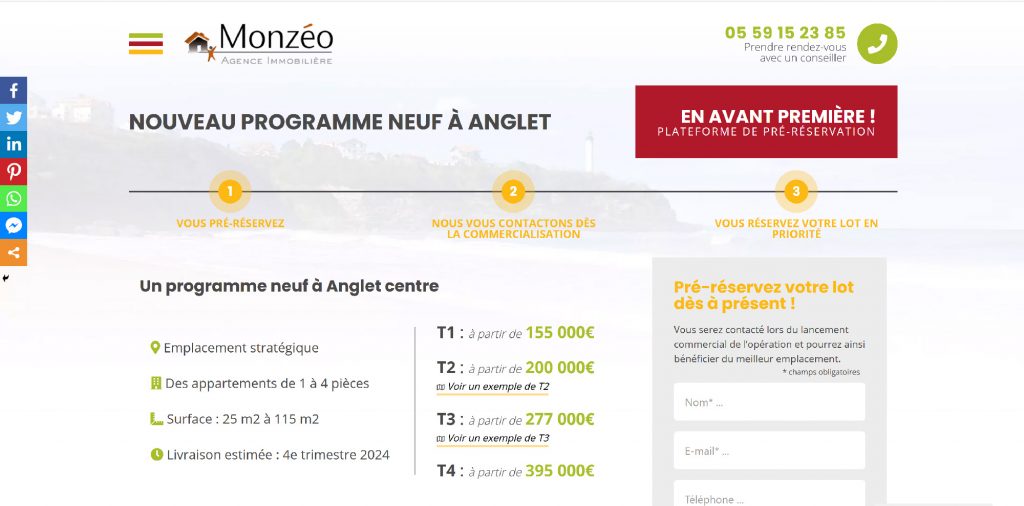 Création site internet de Plateforme Monzéo